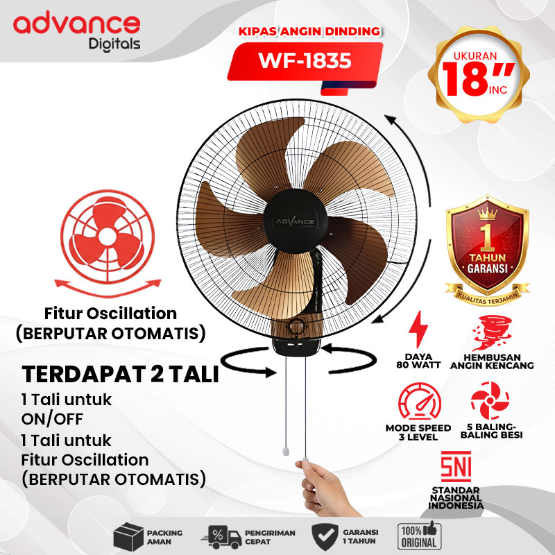 Advance Digitals Kipas Angin Dinding WF-1835 18inch 80 Watt Garansi 1 Tahun