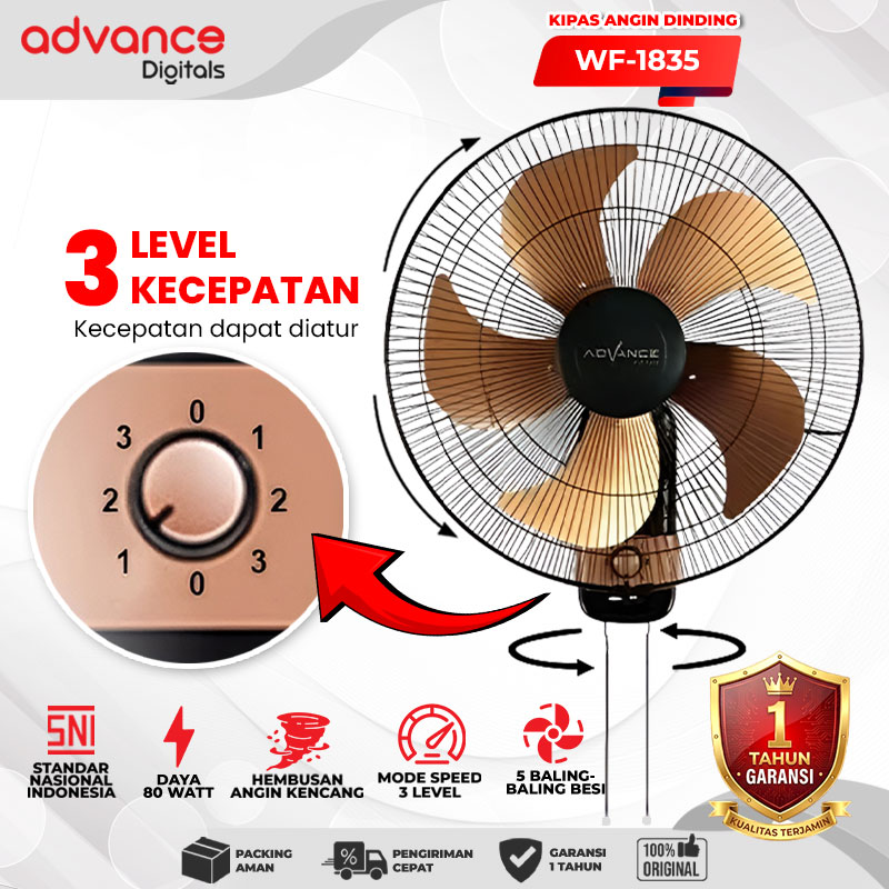 Advance Digitals Kipas Angin Dinding WF-1835 18inch 80 Watt Garansi 1 Tahun