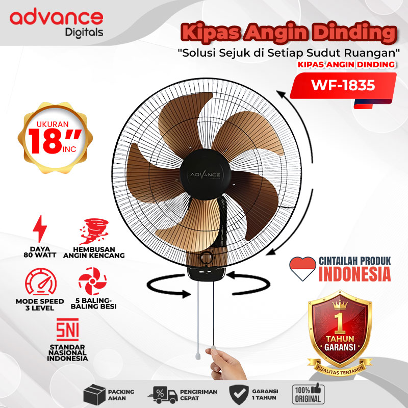 Advance Digitals Kipas Angin Dinding WF-1835 18inch 80 Watt Garansi 1 Tahun