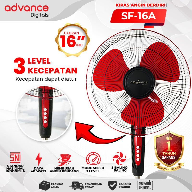 VOTRE Kipas Angin Standfan 16" SF-16A Advance Digitals Kipas berdiri 3 Speed Garansi 12 Bulan