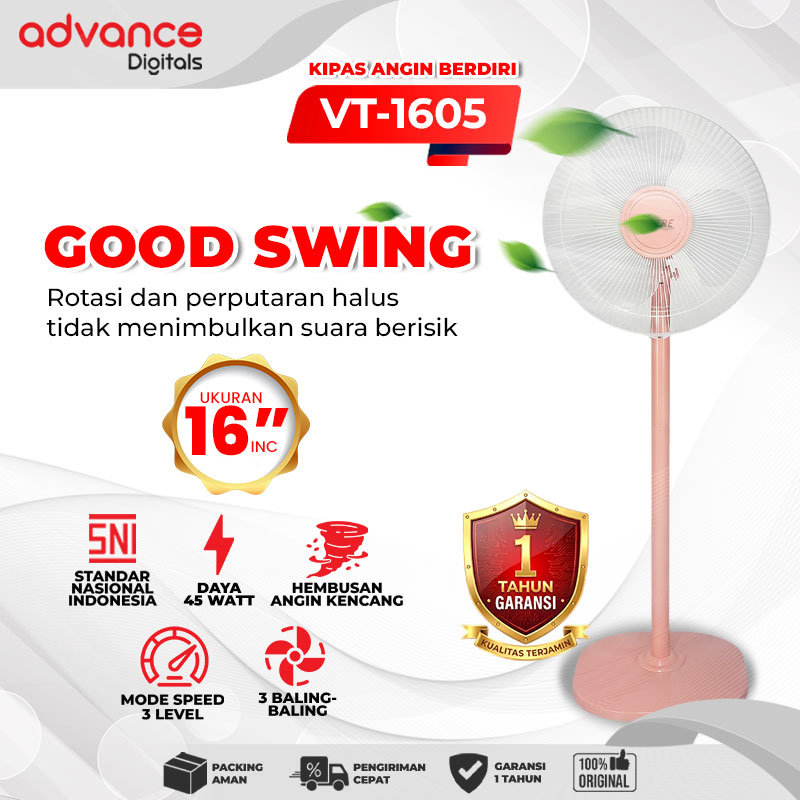 VOTRE Kipas Angin Berdiri Stand Fan VT1605 Votre 16 inch Garansi 12 Bulan