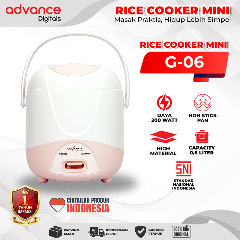 Advance Digitals G06 Rice Cooker Elektrik Penanak Nasi Multifungs Pemasak Nasi 0.6 L / Garansi Resmi 1 Tahun