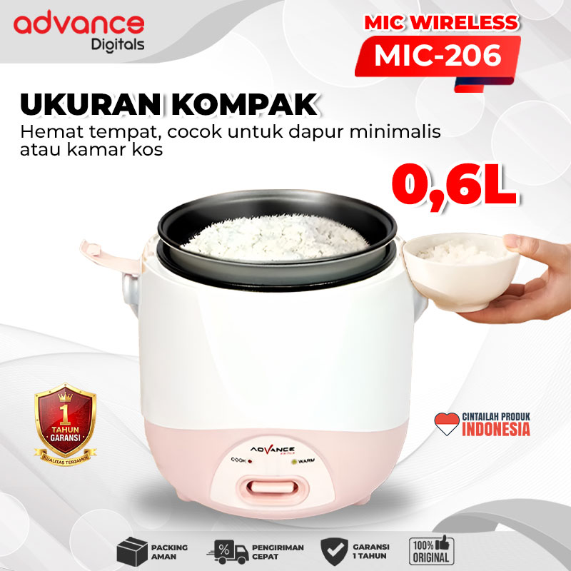Advance Digitals G06 Rice Cooker Elektrik Penanak Nasi Multifungs Pemasak Nasi 0.6 L / Garansi Resmi 1 Tahun