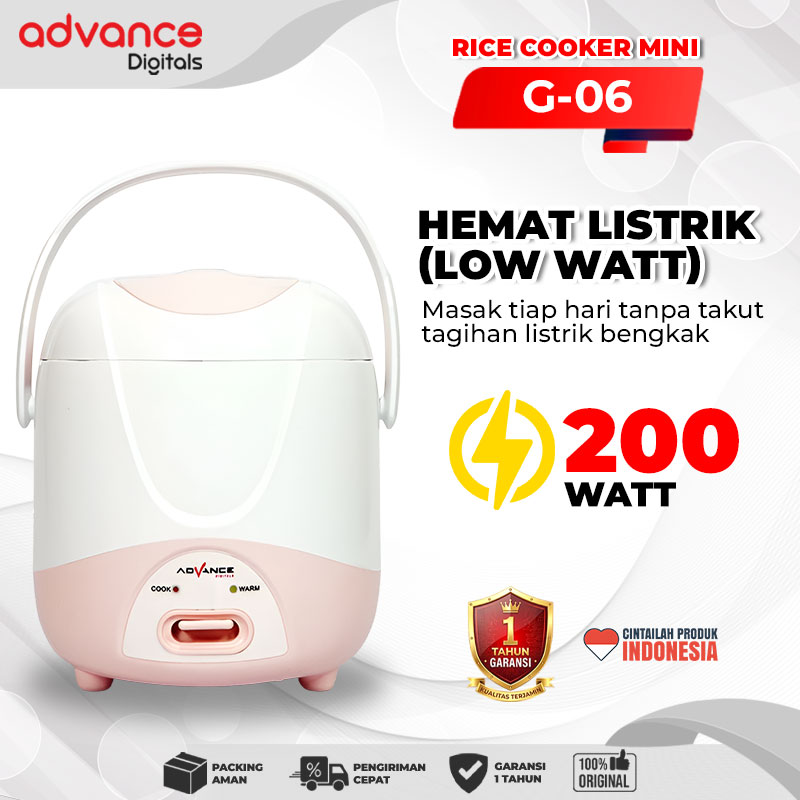 Advance Digitals G06 Rice Cooker Elektrik Penanak Nasi Multifungs Pemasak Nasi 0.6 L / Garansi Resmi 1 Tahun