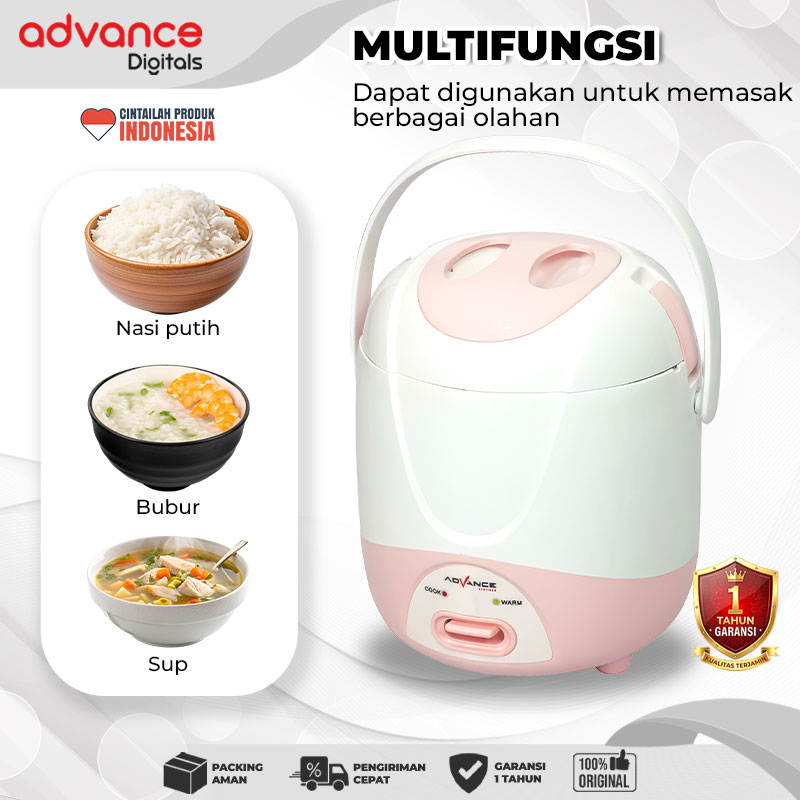 Advance Digitals G06 Rice Cooker Elektrik Penanak Nasi Multifungs Pemasak Nasi 0.6 L / Garansi Resmi 1 Tahun
