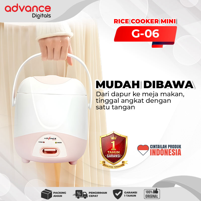 Advance Digitals G06 Rice Cooker Elektrik Penanak Nasi Multifungs Pemasak Nasi 0.6 L / Garansi Resmi 1 Tahun