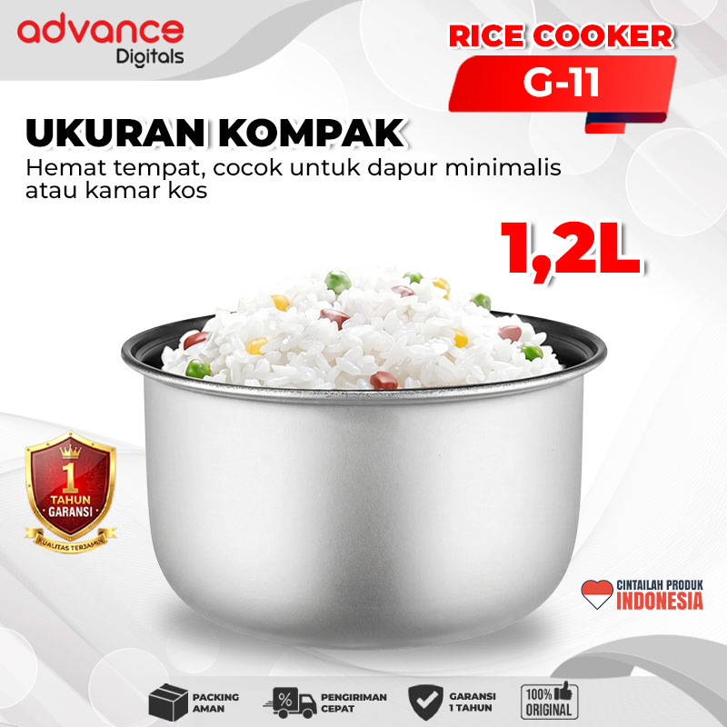 VOTRE Penanak Nasi G11 Rice Cooker 1.2 Liter Magic Com G 11 Tutup Kaca Transparan Garansi 12 Bulan