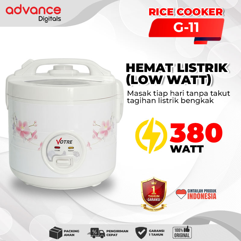 VOTRE Penanak Nasi G11 Rice Cooker 1.2 Liter Magic Com G 11 Tutup Kaca Transparan Garansi 12 Bulan