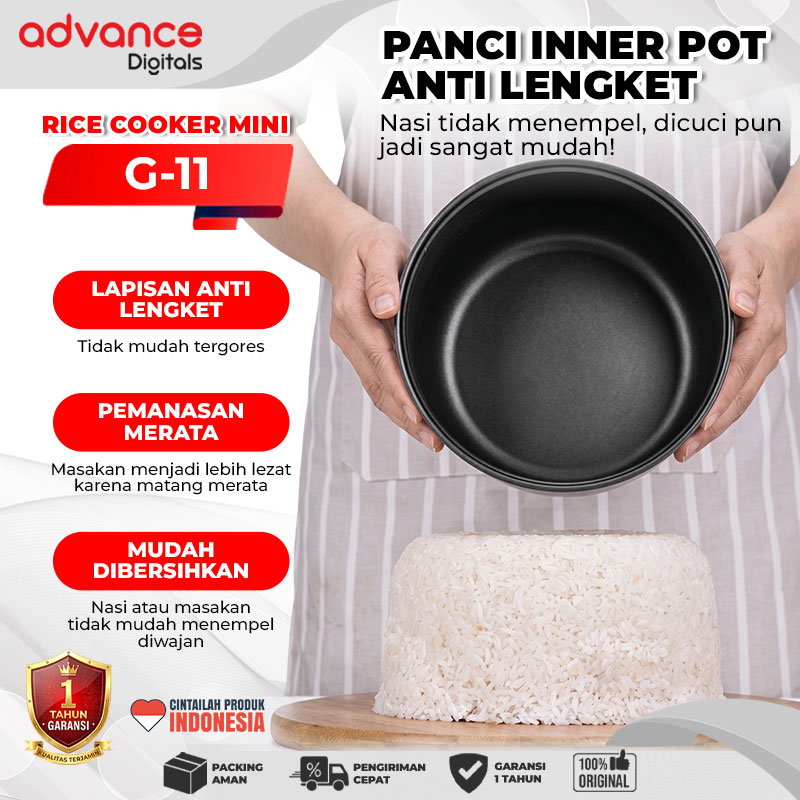 VOTRE Penanak Nasi G11 Rice Cooker 1.2 Liter Magic Com G 11 Tutup Kaca Transparan Garansi 12 Bulan