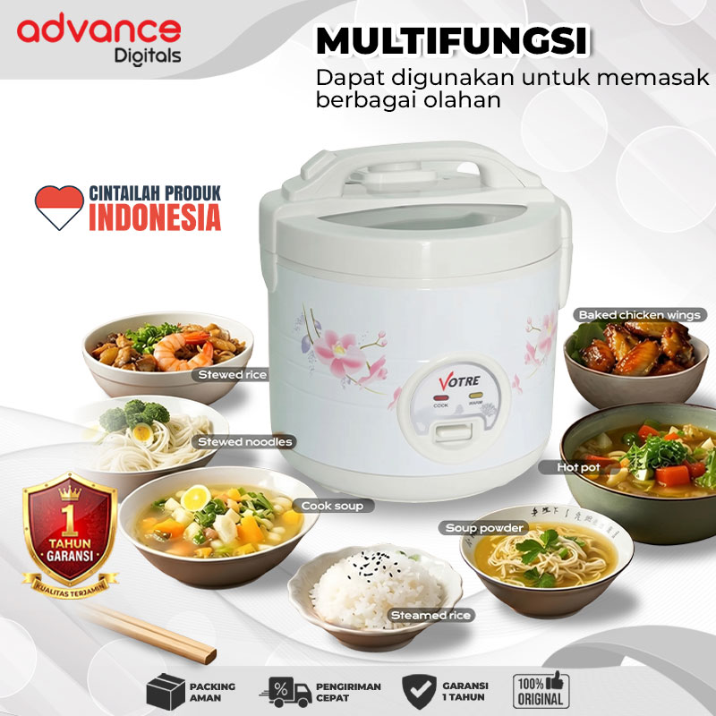 VOTRE Penanak Nasi G11 Rice Cooker 1.2 Liter Magic Com G 11 Tutup Kaca Transparan Garansi 12 Bulan