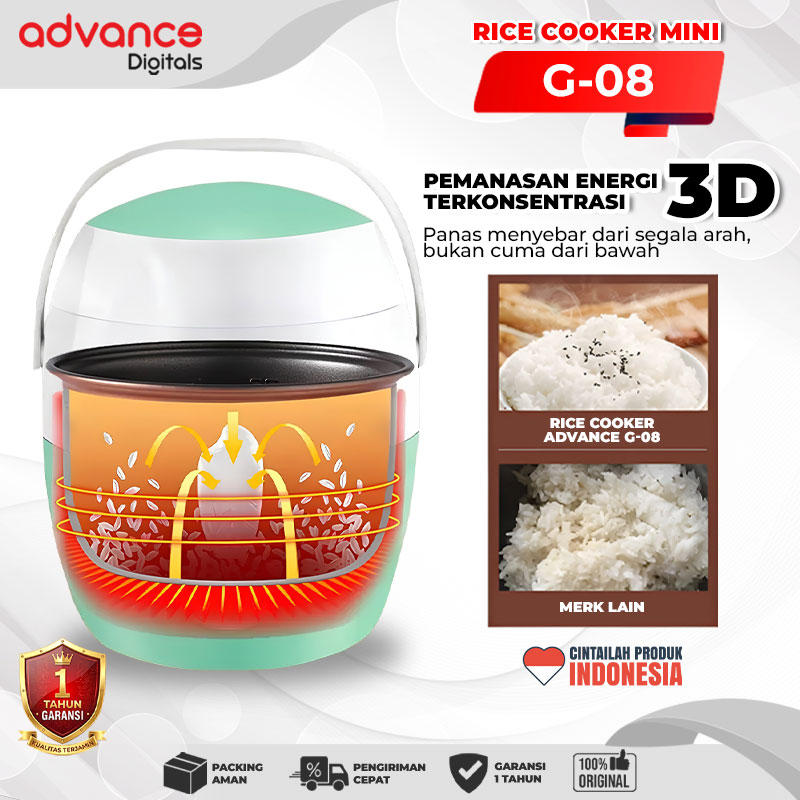 Advance Digitals G08 Rice Cooker Elektrik Penanak Nasi Multifungsi 1 L Garansi Resmi 1 Tahun