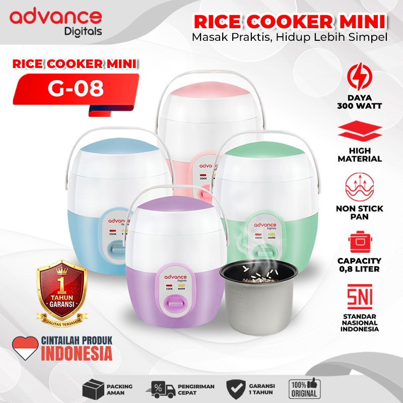 Advance Digitals G08 Rice Cooker Elektrik Penanak Nasi Multifungsi 1 L Garansi Resmi 1 Tahun