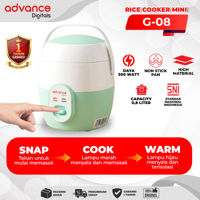Advance Digitals G08 Rice Cooker Elektrik Penanak Nasi Multifungsi 1 L Garansi Resmi 1 Tahun