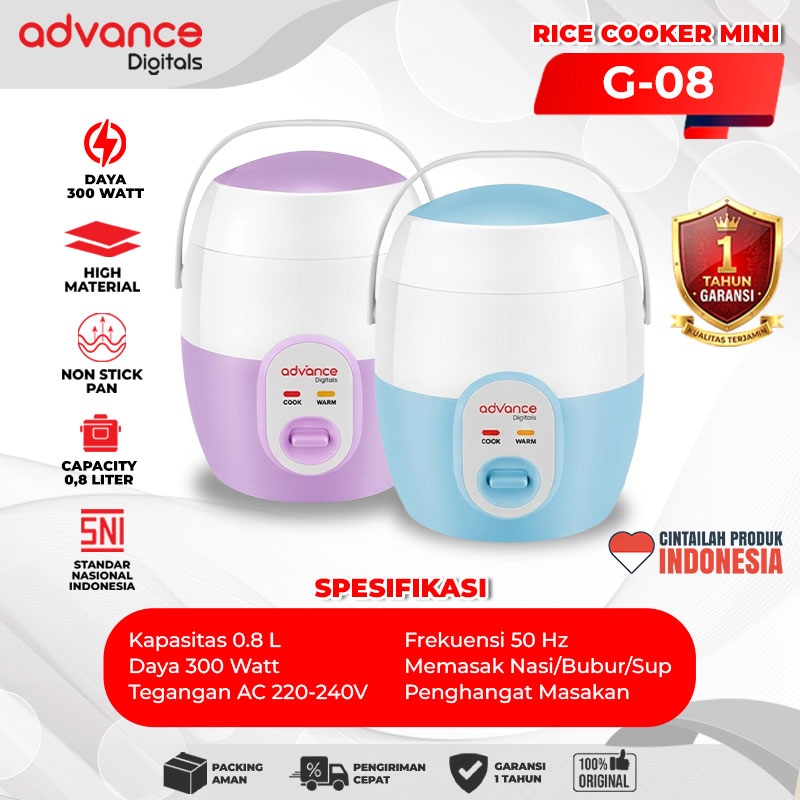 Advance Digitals G08 Rice Cooker Elektrik Penanak Nasi Multifungsi 1 L Garansi Resmi 1 Tahun