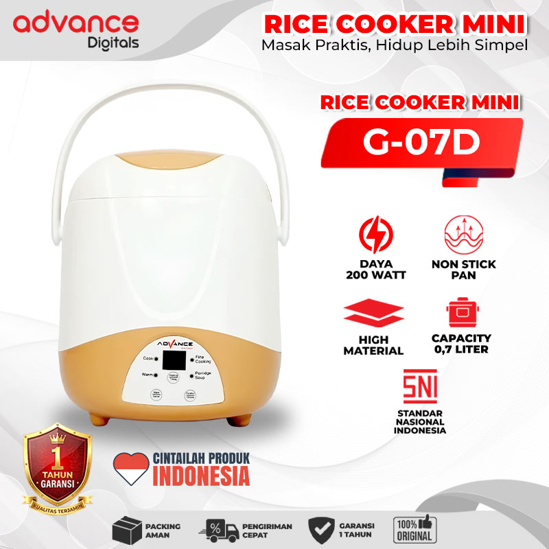 Advance Digitals G-07D Rice Cooker Elektrik Penanak Nasi Multifungsi 0.7 L Garansi Resmi 1 Tahun