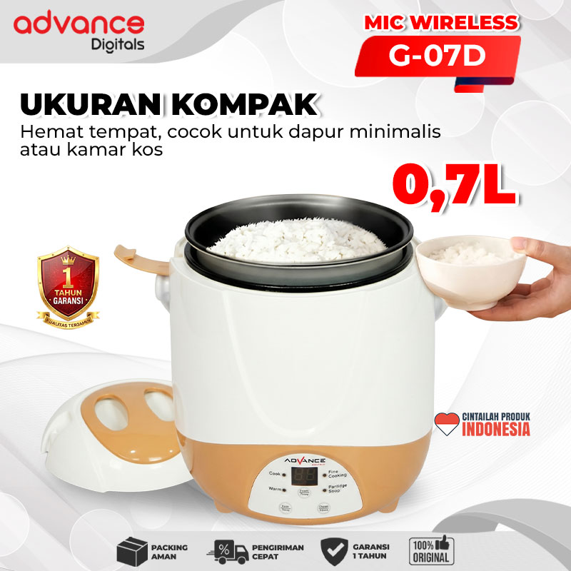Advance Digitals G-07D Rice Cooker Elektrik Penanak Nasi Multifungsi 0.7 L Garansi Resmi 1 Tahun