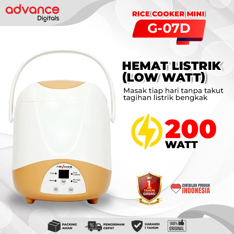 Advance Digitals G-07D Rice Cooker Elektrik Penanak Nasi Multifungsi 0.7 L Garansi Resmi 1 Tahun