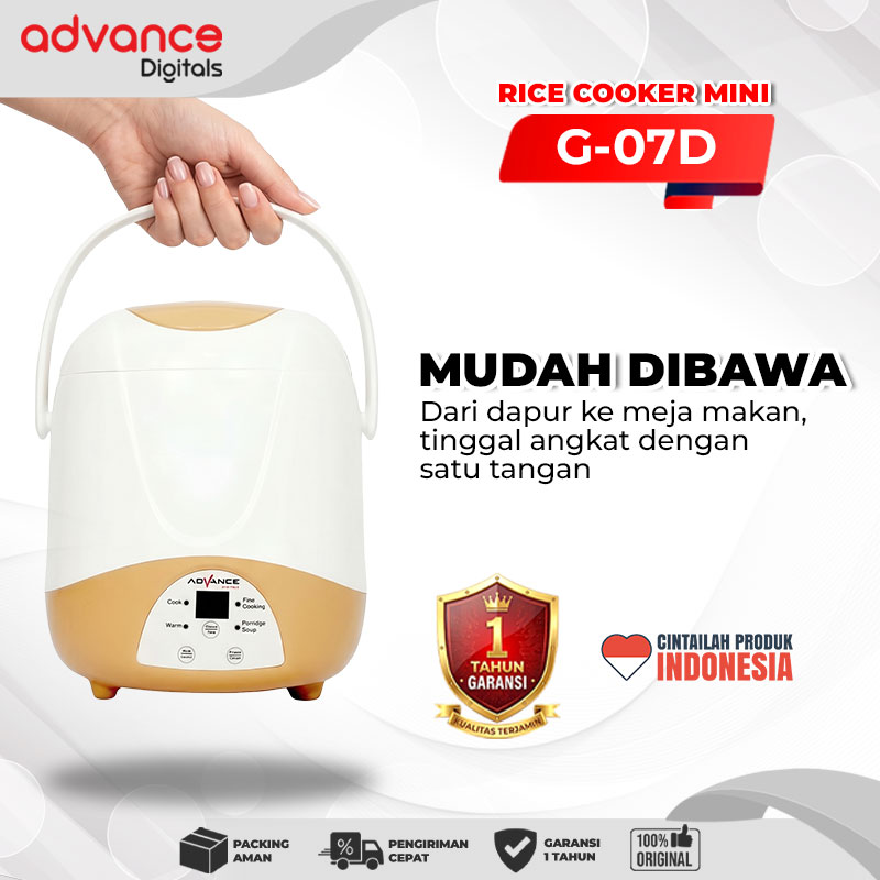 Advance Digitals G-07D Rice Cooker Elektrik Penanak Nasi Multifungsi 0.7 L Garansi Resmi 1 Tahun