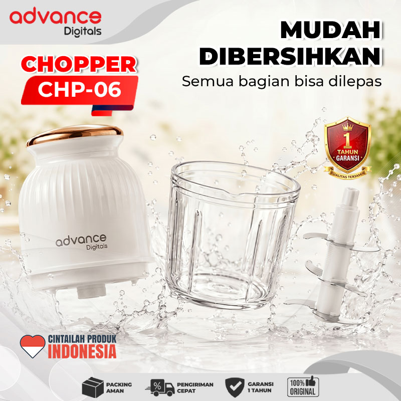 Advance Digitals CHP-06 Chopper 0.6 Liter 350 Watt Penggiling Daging / Bumbu Masakan Garansi Resmi 1 Tahun
