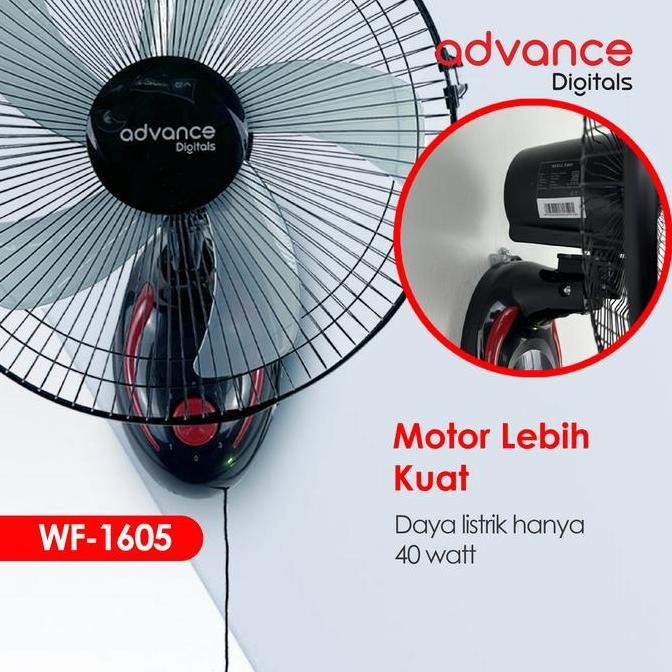 Advance Digitals WF-1605 Kipas Angin Dinding 40 Watt 16 inch Garansi Resmi 1 Tahun Kipas angin dingin advance