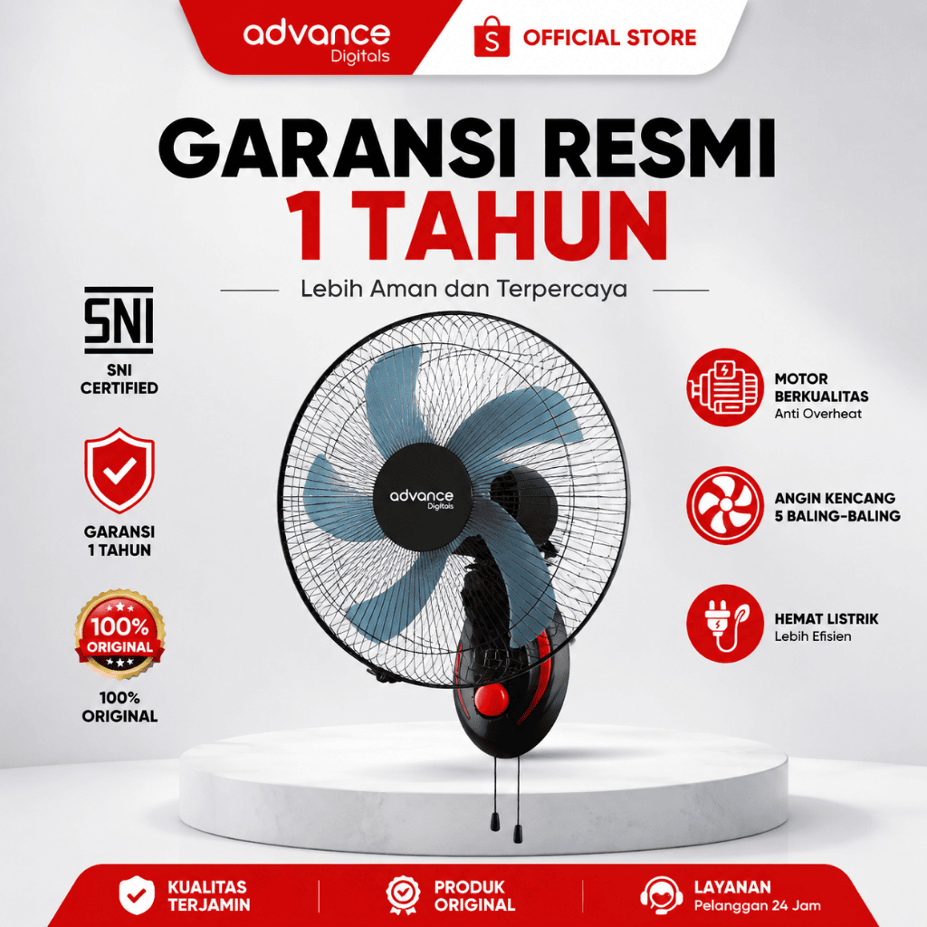 Advance Digitals WF-1605 Kipas Angin Dinding 40 Watt 16 inch Garansi Resmi 1 Tahun Kipas angin dingin advance