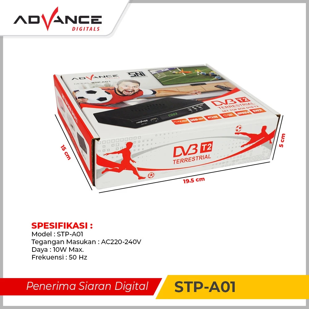 Advance Digitals STP A01 STB TV DIGITAL Garansi Resmi 1 Tahun/STB Digital DVBT2 Full HD/Receiver Set Top Box
