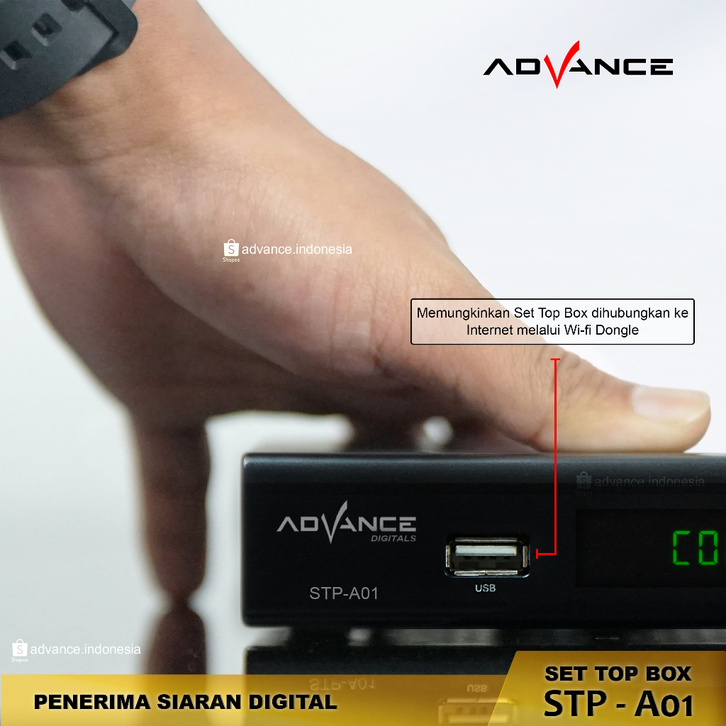 Advance Digitals STP A01 STB TV DIGITAL Garansi Resmi 1 Tahun/STB Digital DVBT2 Full HD/Receiver Set Top Box