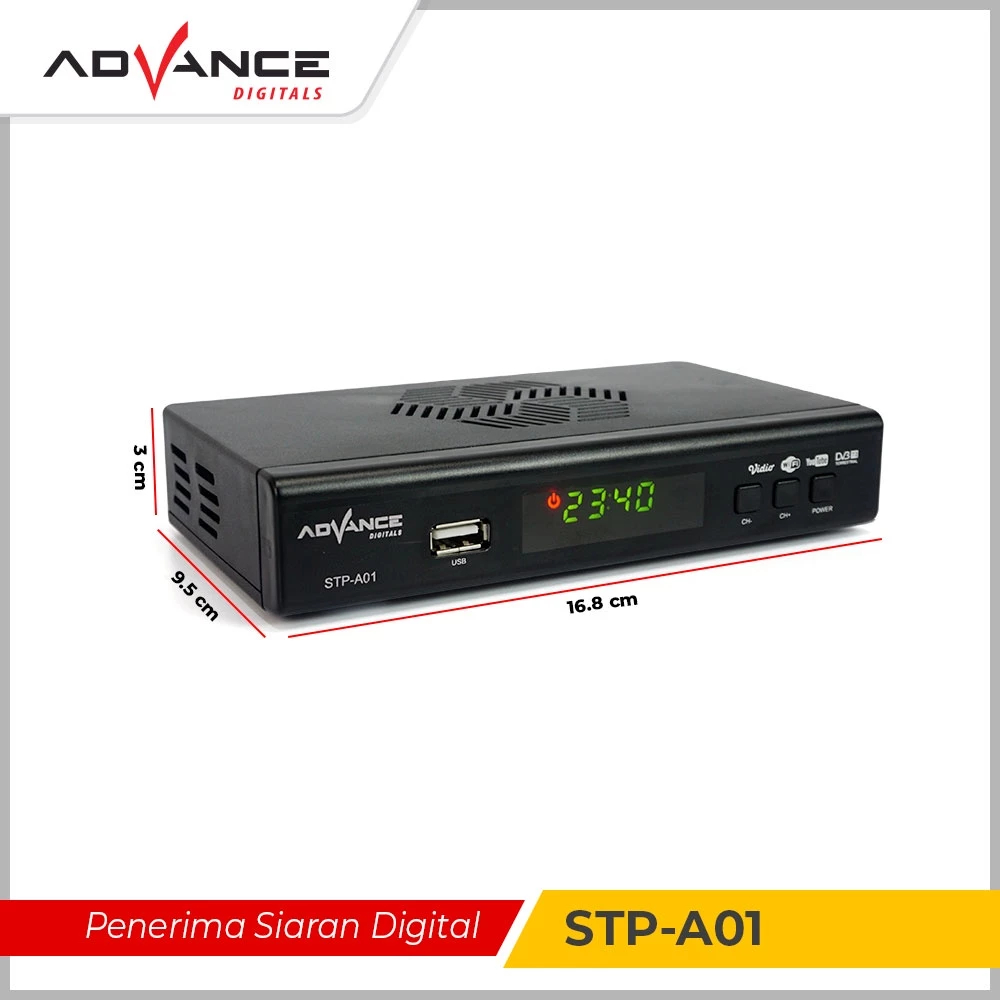 Advance Digitals STP A01 STB TV DIGITAL Garansi Resmi 1 Tahun/STB Digital DVBT2 Full HD/Receiver Set Top Box