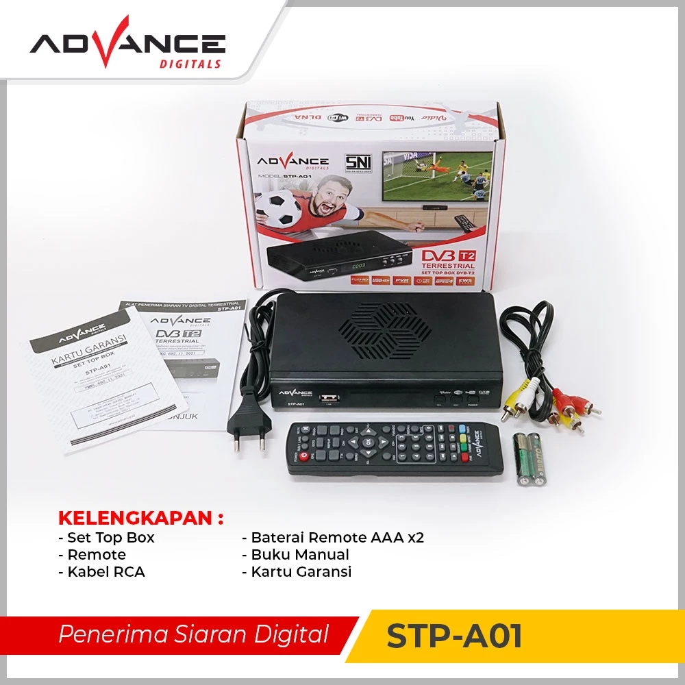 Advance Digitals STP A01 STB TV DIGITAL Garansi Resmi 1 Tahun/STB Digital DVBT2 Full HD/Receiver Set Top Box