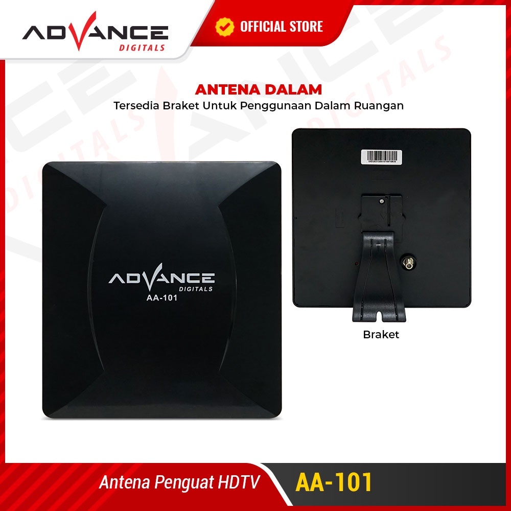 Advance Digitals Antena TV Indoor atau Outdoor Advance AA-101 Garansi Resmi 1 Tahun Penguat HDTV Digital Bisa Untuk TV tabung dan LED TV / AA101 Antena Dalam dan Luar Ruangan Sudah ada bracket untuk tiang antena AA101