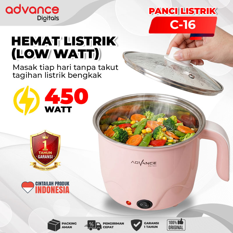 Advance Digitals Panci Listrik C-16 Listrik Multifungsi Stainless Steel Garansi 12 Bulan