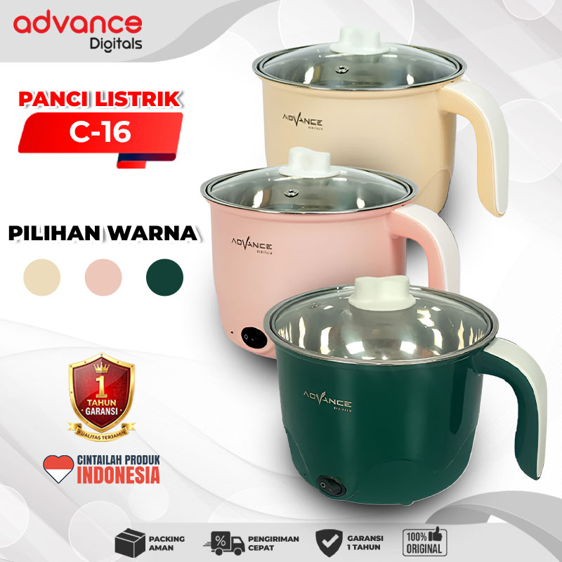 Advance Digitals Panci Listrik C-16 Listrik Multifungsi Stainless Steel Garansi 12 Bulan