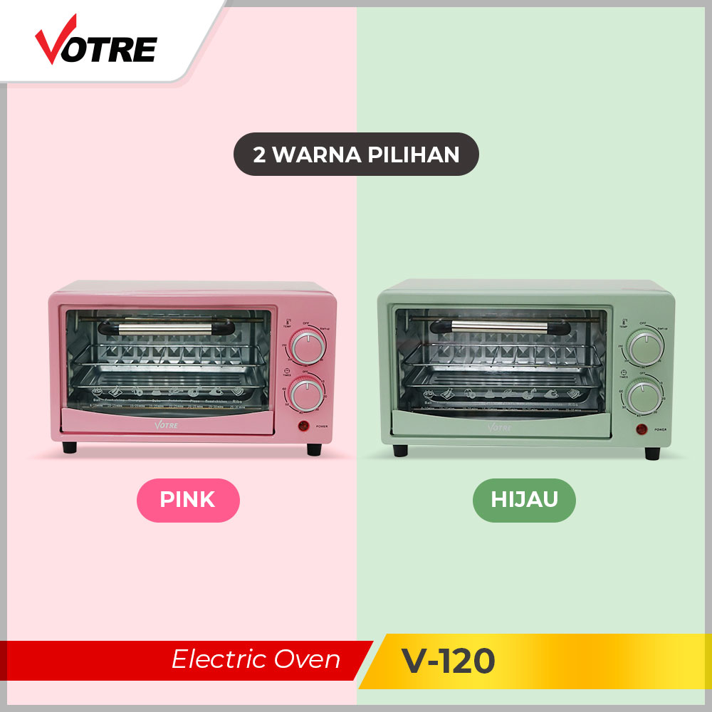 Votre Oven Listrik V-120 Pemanggang 12 Liter 2 Element 400 Watt Garansi Resmi 12 Bulan