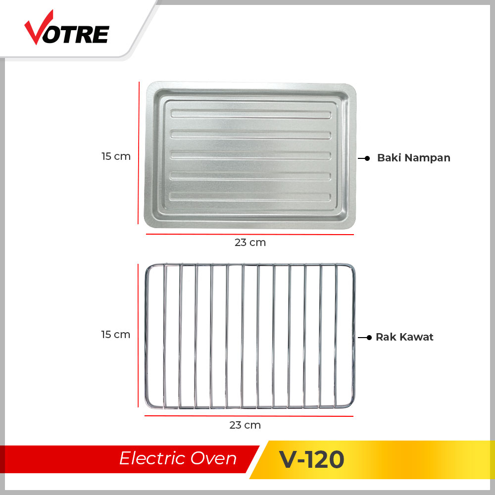Votre Oven Listrik V-120 Pemanggang 12 Liter 2 Element 400 Watt Garansi Resmi 12 Bulan