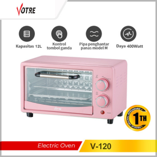 Votre Oven Listrik V-120 Pemanggang 12 Liter 2 Element 400 Watt Garansi Resmi 12 Bulan