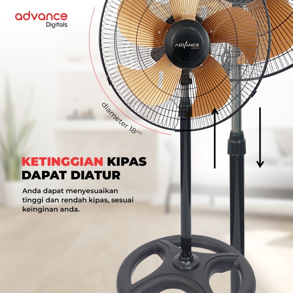 Advance Digitals Kipas Angin Tornado 3in1 TDS 1805 Stand/Wall/Desk 18 Inch Garansi Resmi 1 Tahun
