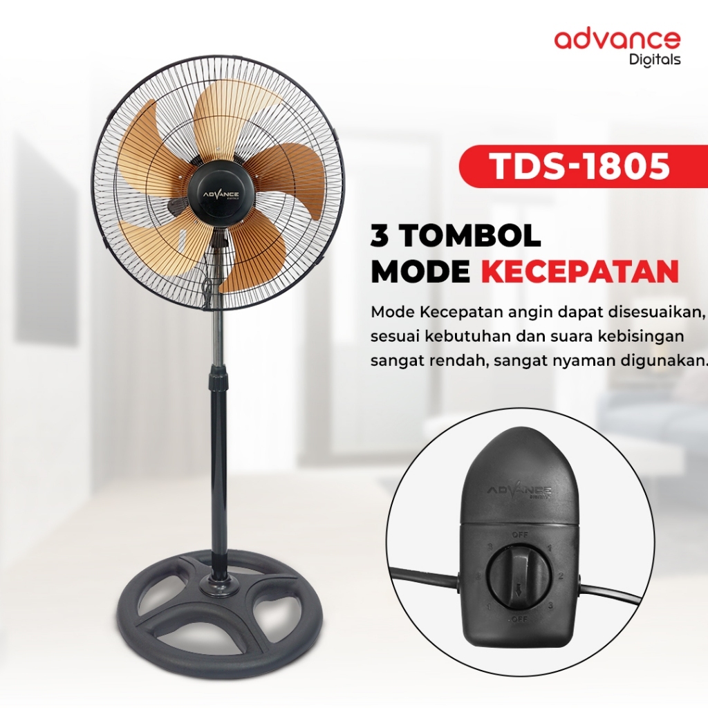 Advance Digitals Kipas Angin Tornado 3in1 TDS 1805 Stand/Wall/Desk 18 Inch Garansi Resmi 1 Tahun
