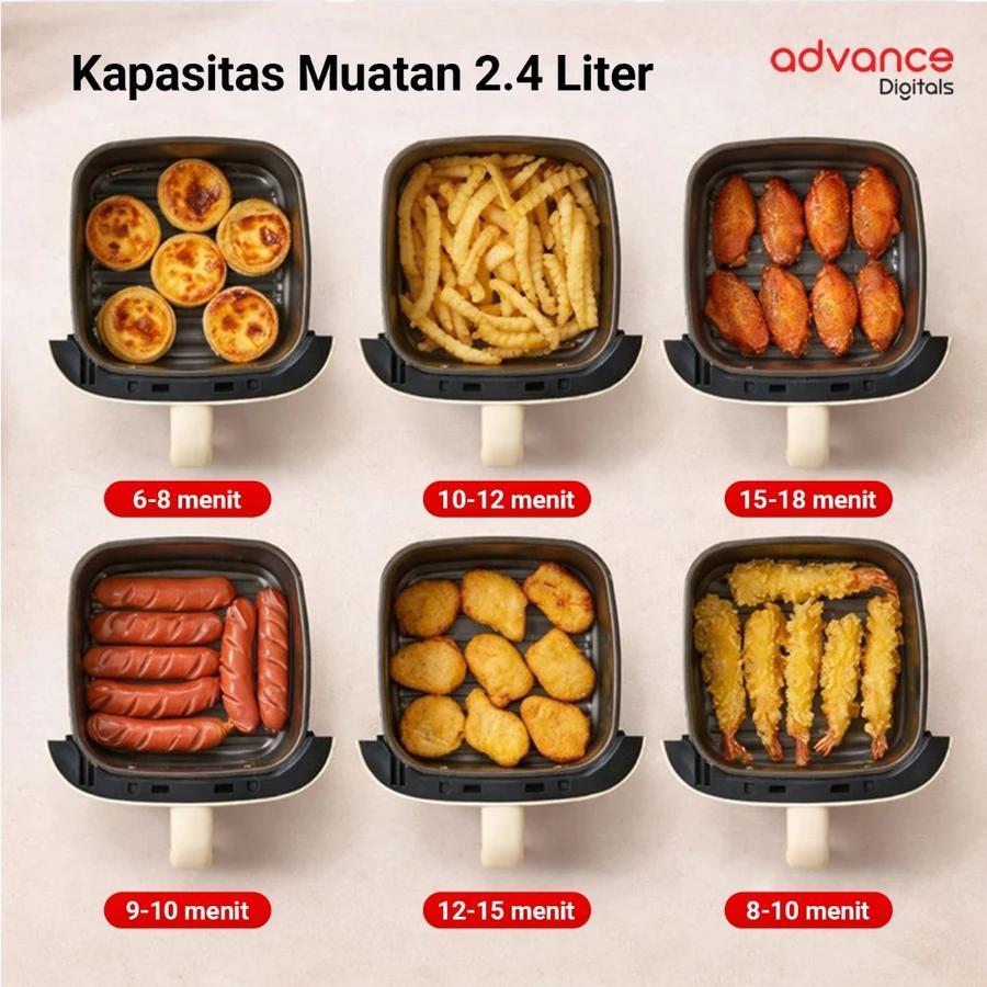 Advance Digitals Air Fryer ADF24A Alat Menggoreng Tanpa Minyak Garansi Resmi 1 Tahun