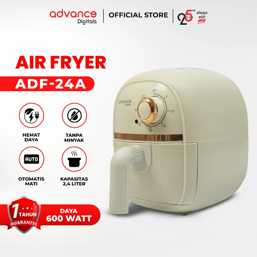 Advance Digitals Air Fryer ADF24A Alat Menggoreng Tanpa Minyak Garansi Resmi 1 Tahun