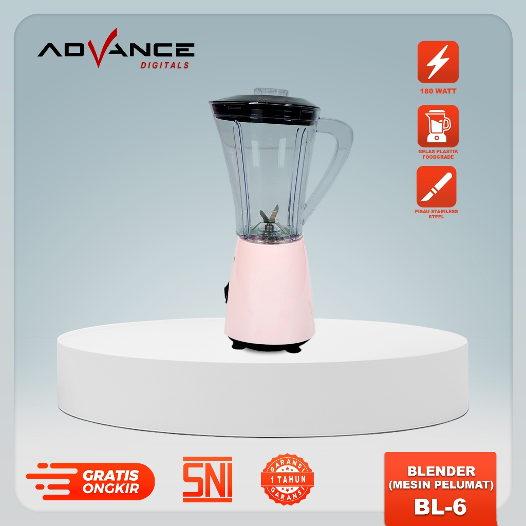 Advance Digitals BL-6 NEW! Blender Listrik Kecepatan variabel Penghancur Es 180 Watt Garansi Resmi 1 Tahun