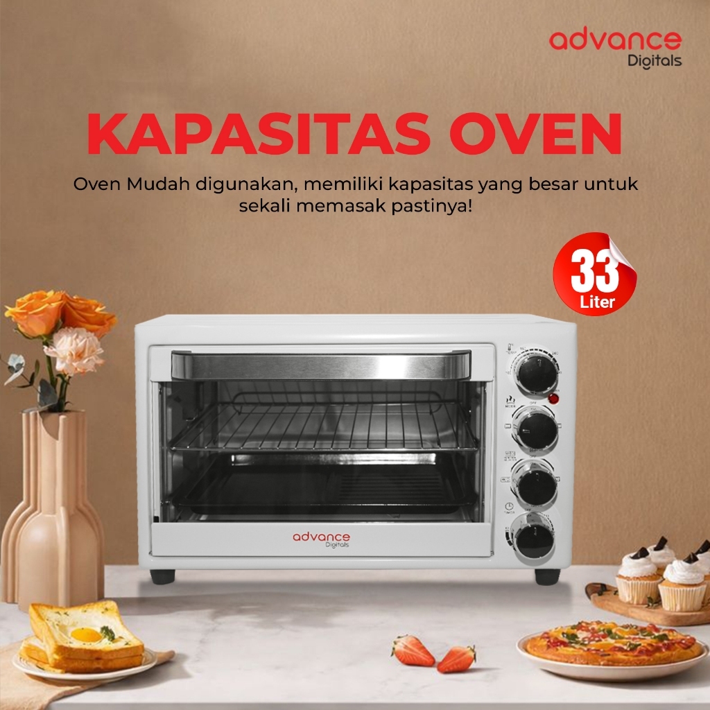 Advance Digitals Oven Listrik AOV500 33L 800 Watt Rotisserie 360° Garansi Resmi 1 Tahun