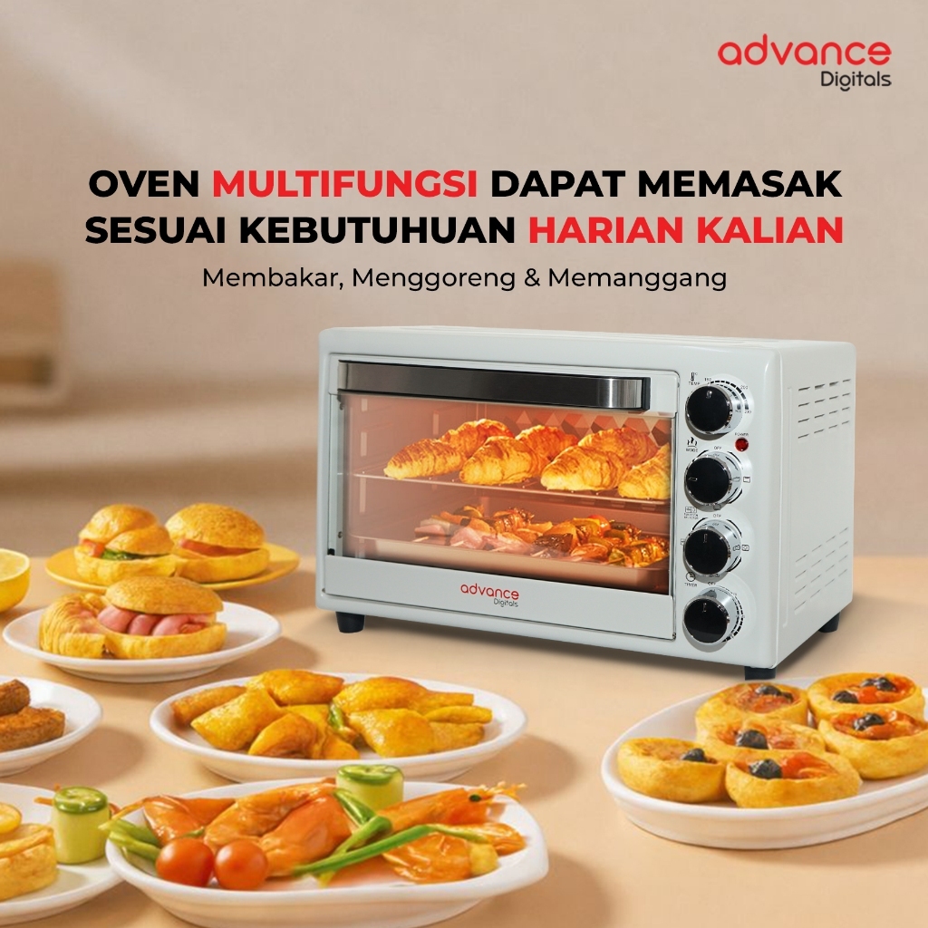 Advance Digitals Oven Listrik AOV500 33L 800 Watt Rotisserie 360° Garansi Resmi 1 Tahun