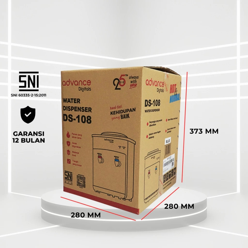 Advance Digitals Dispenser Galon Atas Advance DS-108 2in1 0.6 Liter Hot & Fresh Water Daya 350 Watt Garansi 1 Tahun