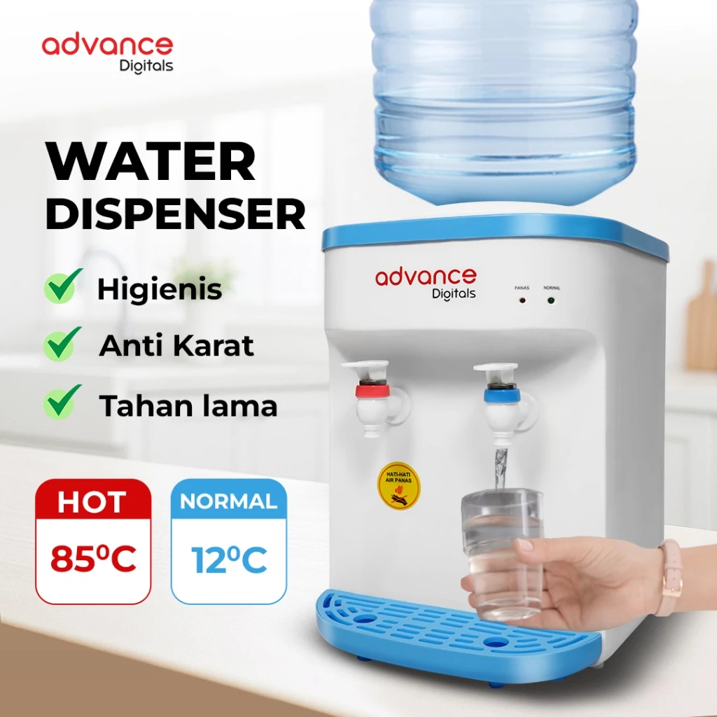Advance Digitals Dispenser Galon Atas Advance DS-108 2in1 0.6 Liter Hot & Fresh Water Daya 350 Watt Garansi 1 Tahun