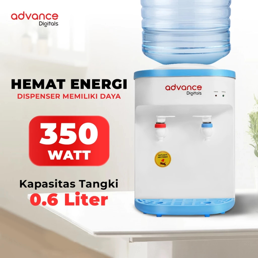 Advance Digitals Dispenser Galon Atas Advance DS-108 2in1 0.6 Liter Hot & Fresh Water Daya 350 Watt Garansi 1 Tahun