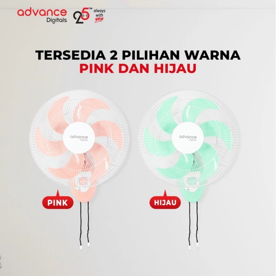 Advance Digitals WF-1606 Kipas Angin Dinding 6 Baling Baling 40 Watt 16 inch 3 Kecepatan Garansi Resmi 1 Tahun