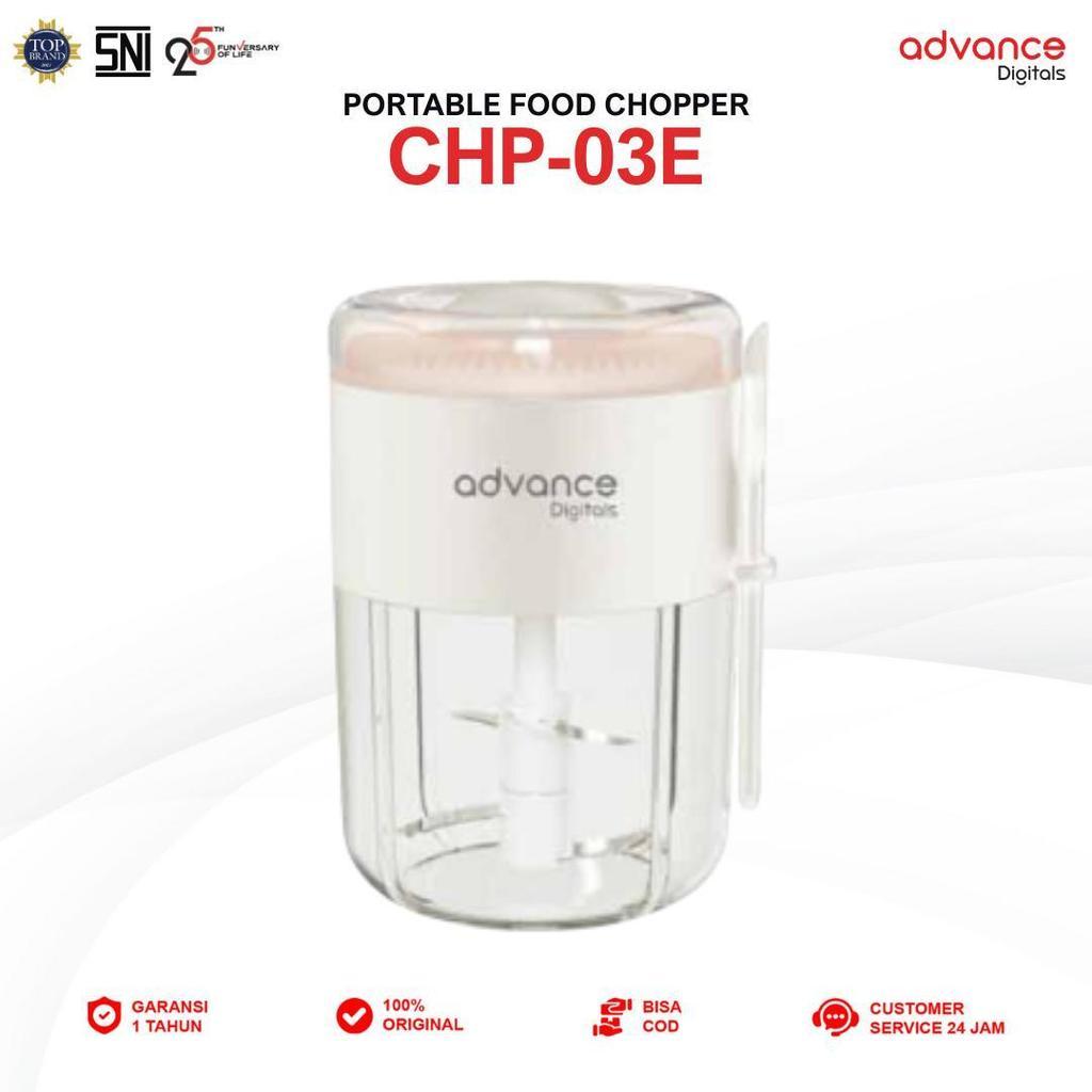 Advance Digitals CHP-03E Penggiling Daging Chopper Portable 4 Mata Pisau Stainless 1200 mAh Garansi Resmi 1 Tahun