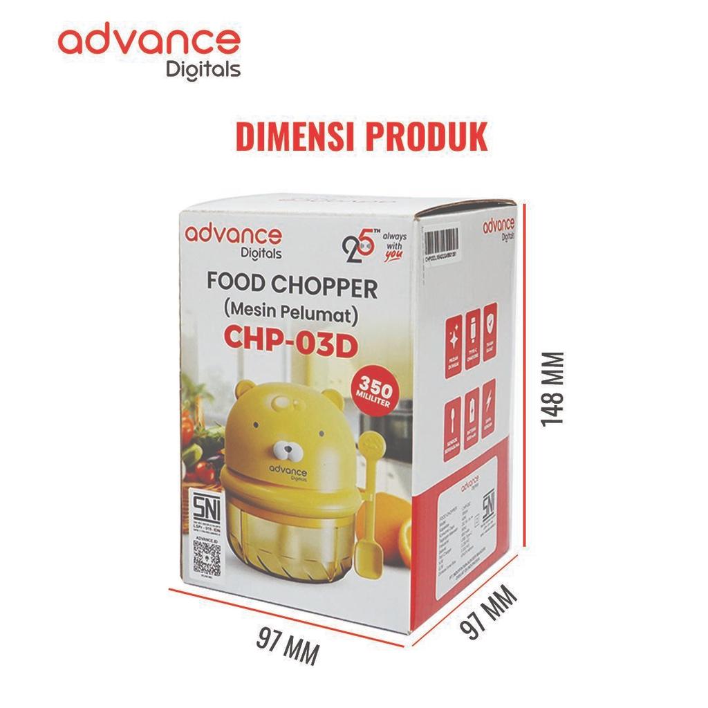 Advance Digitals CHP-03D Penggiling Daging Chopper Portable 4 Mata Pisau Stainless Garansi Resmi 1 Tahun