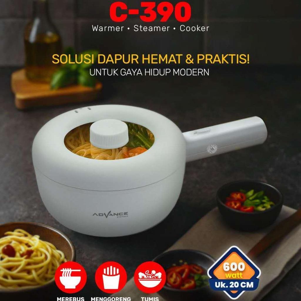 Advance Digitals C-390 Panci Listrik Serbaguna 600 Watt Ukuran 20 cm Garansi Resmi 1 Tahun