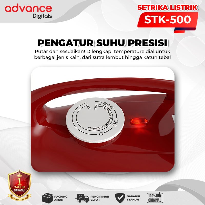 Advance Digitals Setrika Listrik Electric Iron Anti Lengket Hemat Daya 350 Watt STK-500